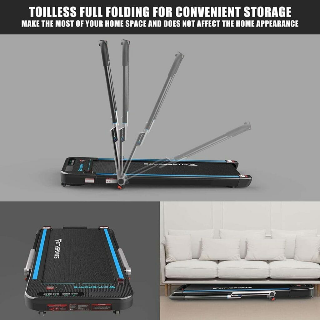 SPORTSCITY Foldable Treadmill with Transport Wheels