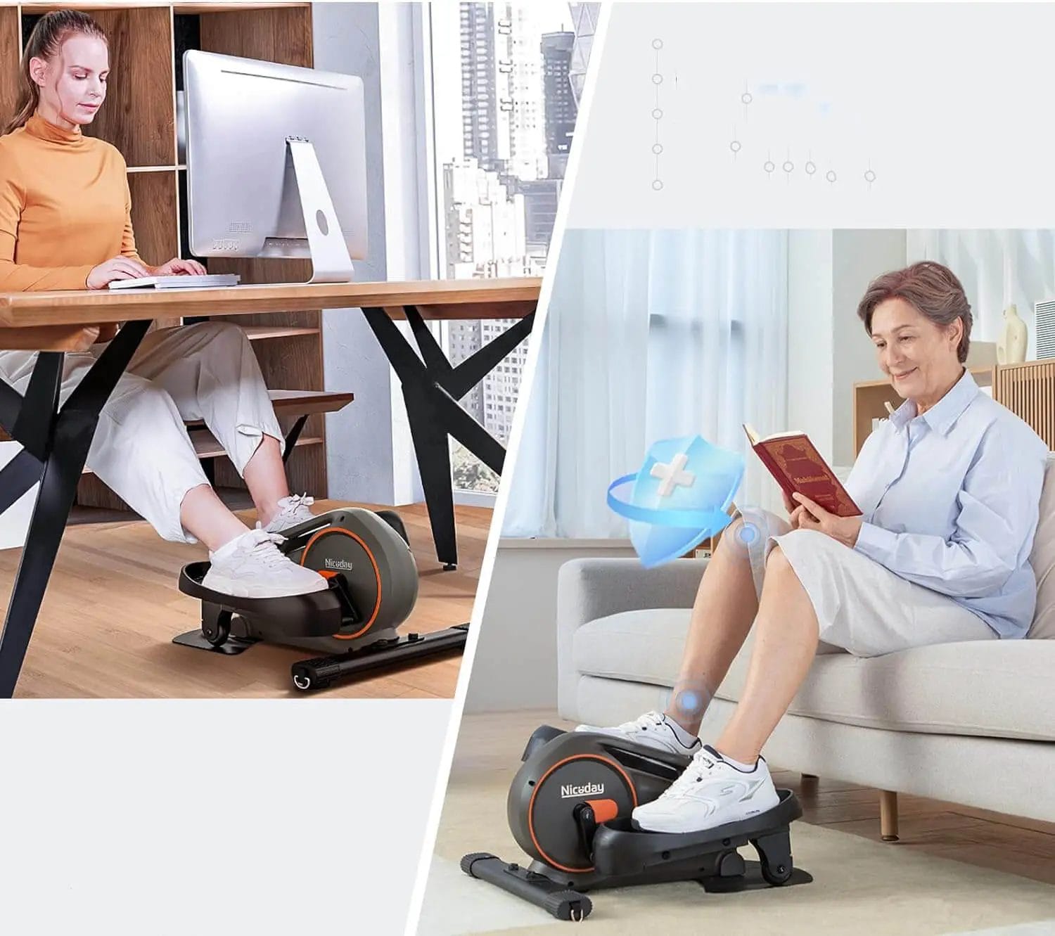 Niceday Manual Quiet Compact Elliptical For Seniors