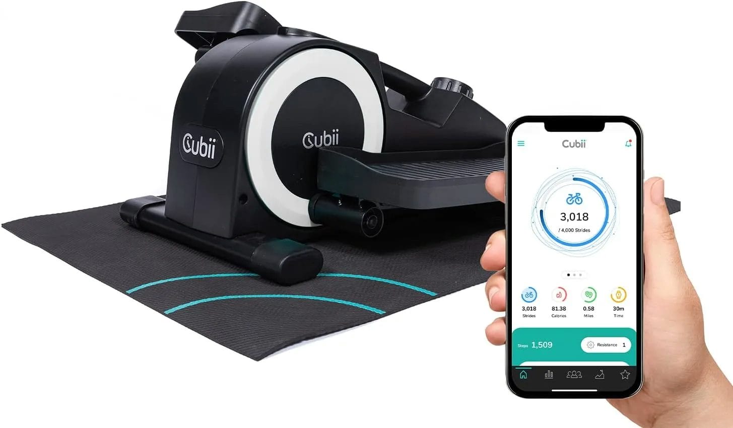 Experience the ultimate in compact and efficient exercise with the Cubii JR1+. This Bluetooth-connected under-desk elliptical is designed for adults and seniors who want to stay active while sitting.