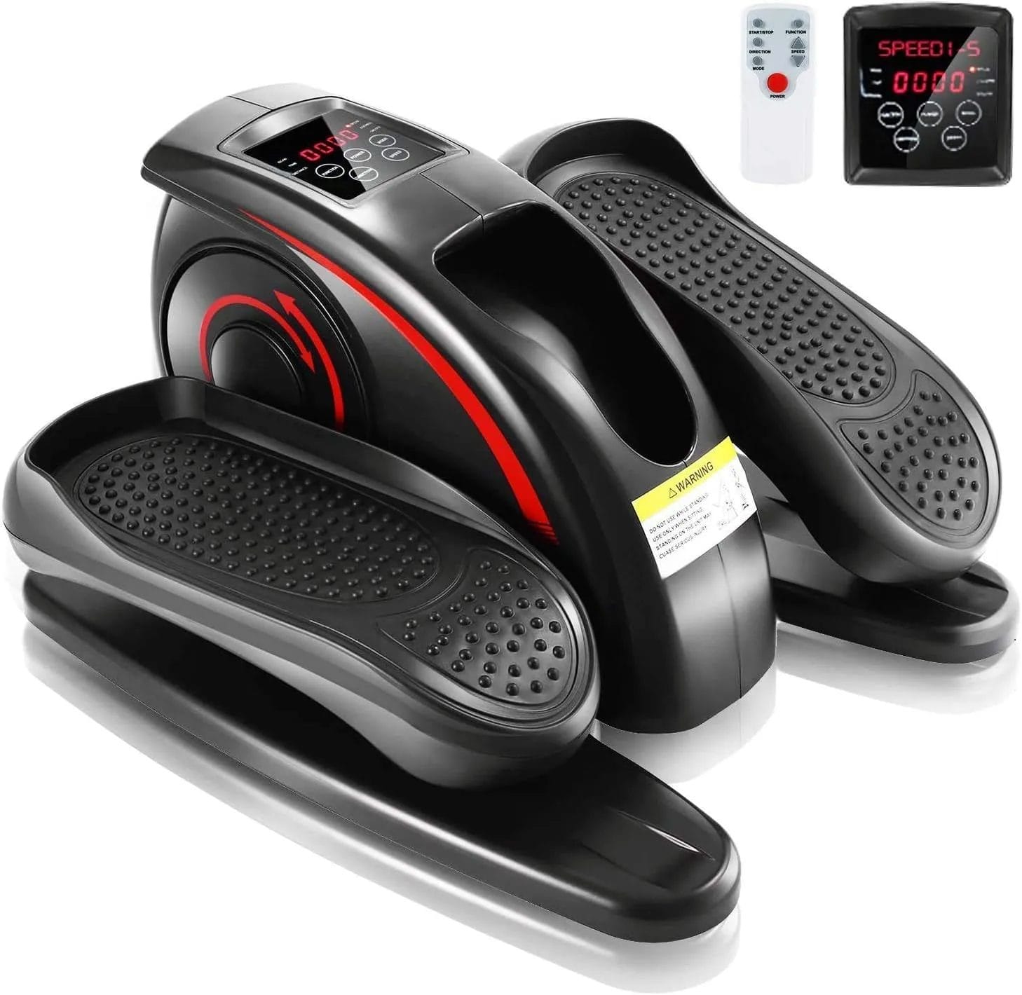 6. ANCHEER Under Desk Elliptical Machine: Flexibility and Ease of Use Combined The ANCHEER Under Desk Elliptical Machine offers the best of both worlds with its dual electric and manual modes. Whether you prefer a powered workout or enjoy manually controlling your exercise intensity, this elliptical adapts to your needs. Why It Stands Out: The ANCHEER elliptical is designed for quiet operation, ensuring it won’t disrupt your surroundings. Its compact size and remote control make it easy to use and store, perfect for any living space. The digital display tracks key metrics like time, speed, distance, and calories burned, keeping you informed and on track. With its ability to exercise your legs, knees, and hips, it’s a versatile option for a wide range of users, from young adults to seniors.