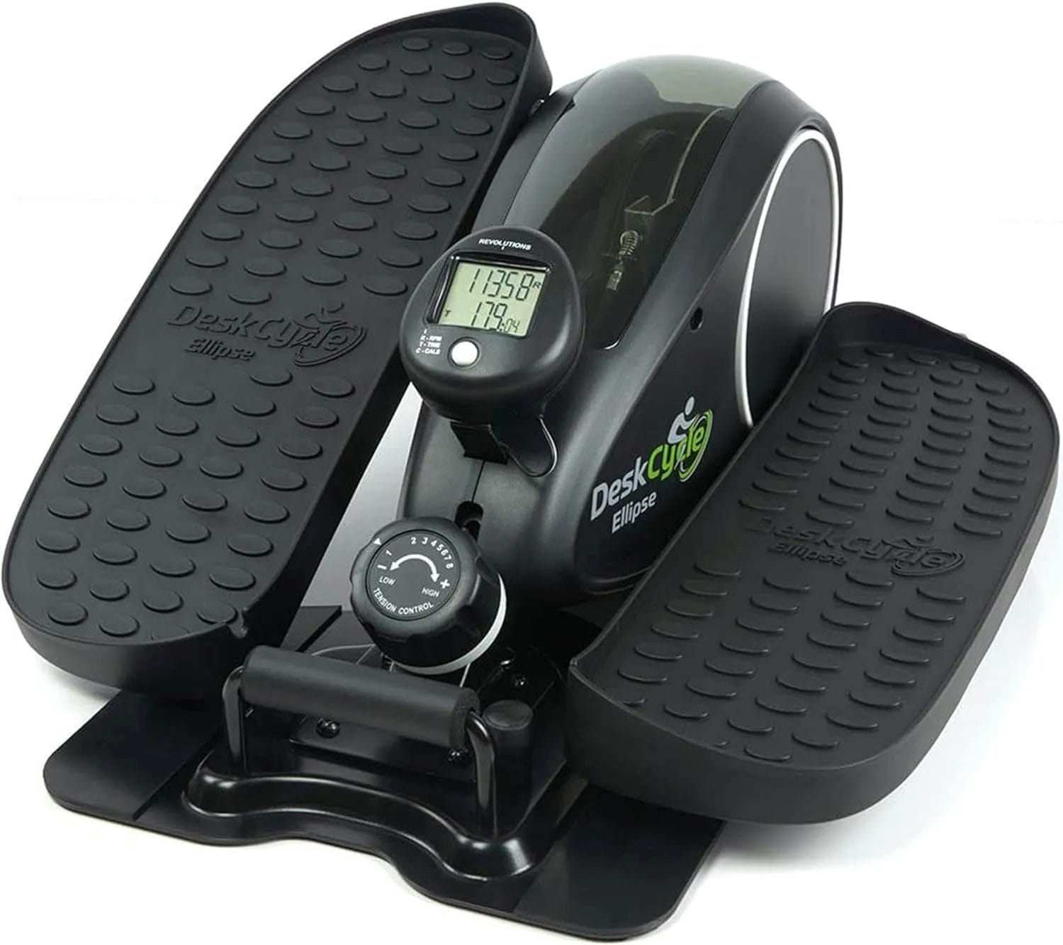 4. DeskCycle Ellipse Leg Exerciser: Quiet and Smooth for the Multitasker The DeskCycle Ellipse Leg Exerciser is tailored for those who want to stay active without disrupting their workflow. Its ultra-smooth magnetic resistance and whisper-quiet operation make it ideal for use in an office or shared space. Why It’s Perfect for Productivity: With eight resistance levels, you can customize your workout to be as challenging or as light as you need. The large LCD display, which tracks revolutions, RPM, time, and calories burned, is removable, allowing you to keep track of your progress without breaking focus. This elliptical is especially well-suited for seniors and individuals undergoing physical therapy, offering a gentle yet effective way to stay active.
