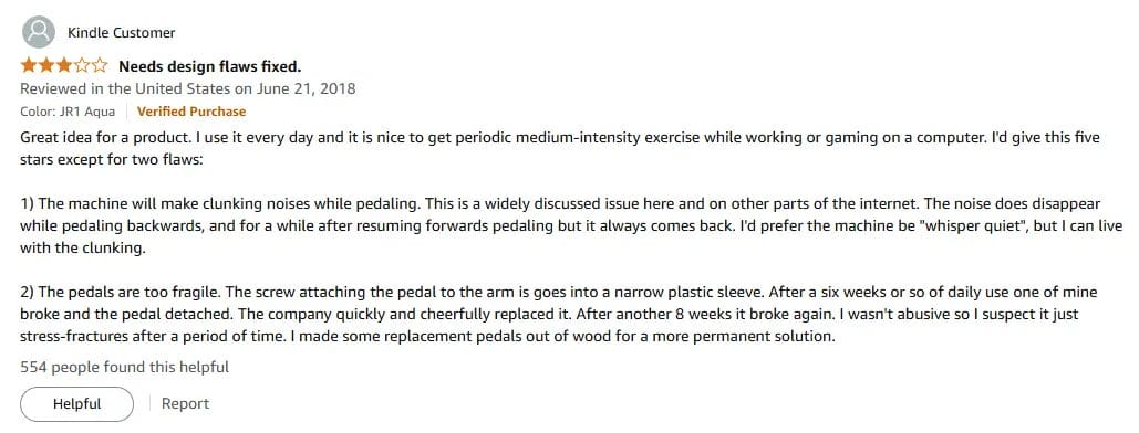 Cubii JR1, Under Desk Elliptical nagitive review 4