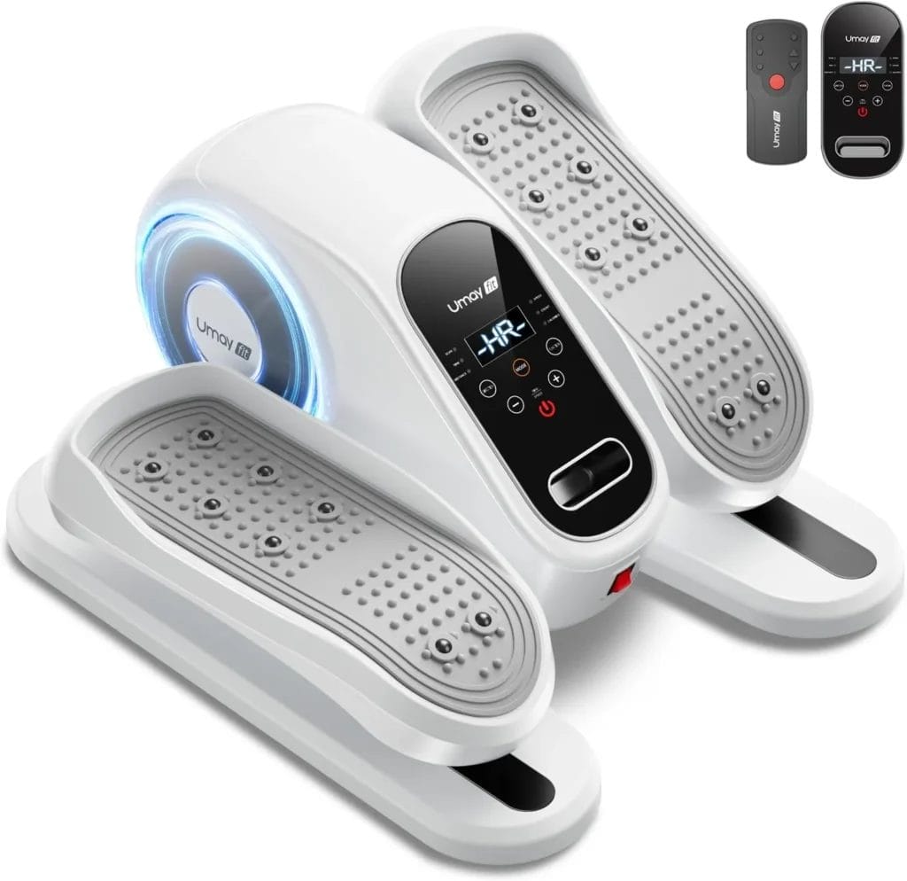 Umay Under Desk Elliptical Machine, Ellipse Leg Exerciser for Seniors, Quiet & Portable Electric Seated Eclipse Exercise Training Machine with Remote