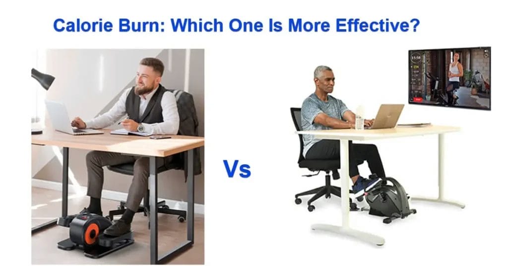 Calorie Burn: Which One Is More Effective?

Under Desk Elliptical Calorie Burn

An under-desk elliptical allows you to pedal both forward and backward, engaging more muscle groups.

Studies suggest that moderate-intensity elliptical workouts can burn 100 to 150 calories per 30 minutes, depending on resistance levels and speed.