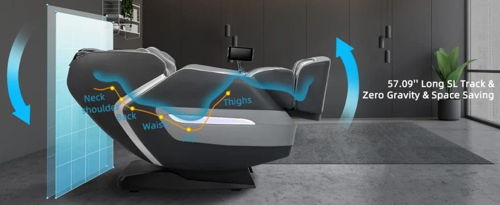 Zero-Gravity Recline

Dual Zero-Gravity Positions

The NASA-inspired recline feature positions the body so that thighs and torso form roughly a 120-degree angle, with the knees elevated slightly above the heart.

This zero-gravity positioning was originally developed for astronauts to minimize stress on the cardiovascular system during launch, and it translates remarkably well to therapeutic massage applications.

The Mega A580 offers dual zero-gravity positions—an initial setting that provides moderate elevation and a second, more aggressive angle for maximum benefit.

In these postures, the spine experiences near-weightlessness, allowing the rollers to work more effectively without fighting against gravitational compression.

Intervertebral discs can expand slightly, reducing pressure on nerves and potentially alleviating radiating pain.

The benefits for circulation are substantial. When the legs elevate above the heart, venous return improves dramatically, helping to flush metabolic waste products from tissues and deliver fresh, oxygenated blood throughout the body.

This makes zero-gravity recline positioning particularly valuable during recovery programs or evening sessions designed to reduce inflammation and prepare for sleep.

Spinal decompression in this position helps counteract the compressive forces that accumulate during upright activities throughout the day.